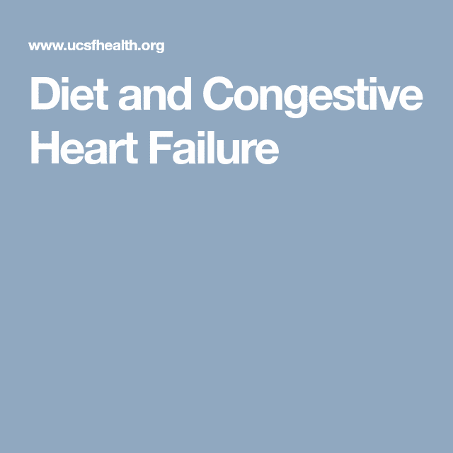 Diet and Congestive Heart Failure