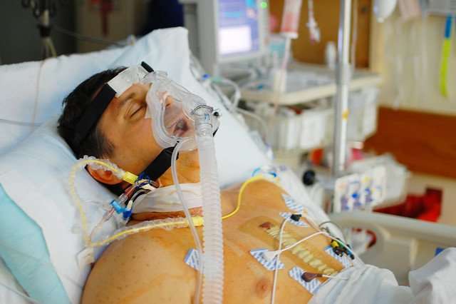 Mark in the ICU after open heart surgery.